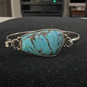 Barse Sterling Silver Turquoise Bangle Bracelet